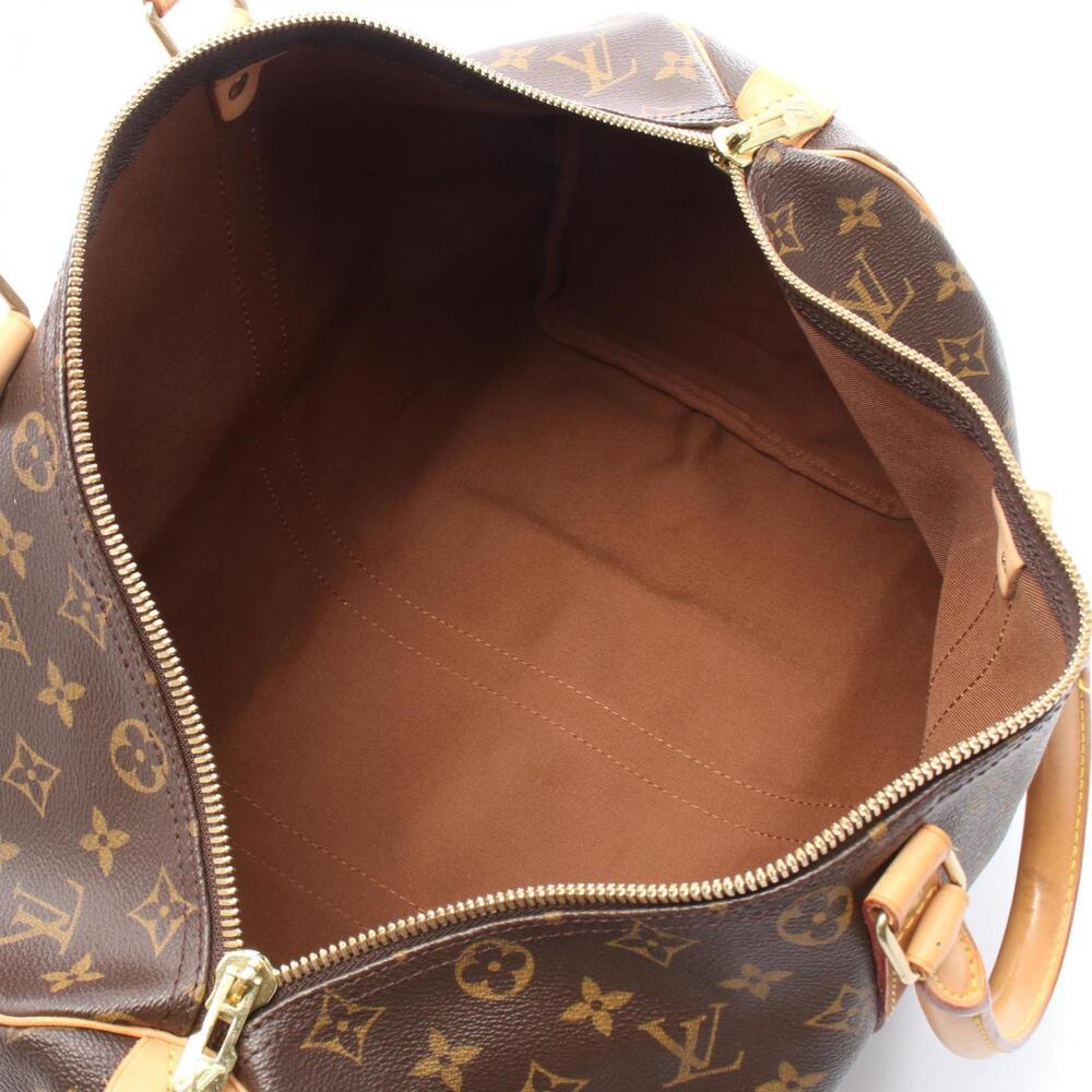 LOUIS VUITTON Authentic Brown Monogram Leather Keepall 45 Boston Bag - Picture 3 of 10